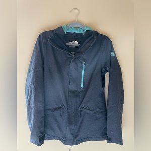 North Face Dark Blue Twill Waterproof Jacket with mesh lining